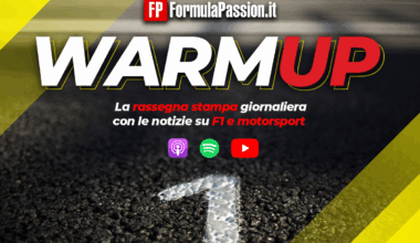 La copertina di Warmup, il podcast giornaliero di FormulaPassion.it con la rassegna stampa delle notizie sulla F1 e sul motorsport