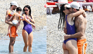 Aurora Ramazzotti con Goffredo Cerza e il figlio Cesare al mare tra bagni, baci e coccole e... meduse - foto esclusive - Oggi