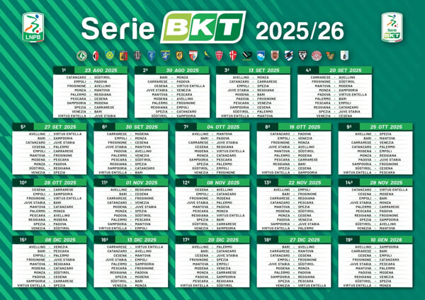 Calendario serie B (Girone andata)