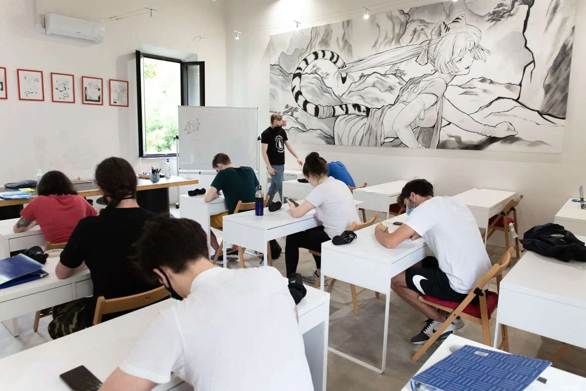 Corsi di disegno presso la Lucca Manga School. Foto: Lucca Manga School