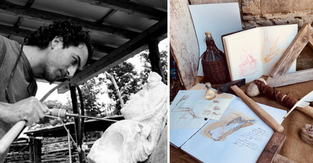 Ha impugnato il primo utensile sotto la guida dell’ultimo scalpellino del paese: storia di Dario Tazzioli e delle sue sculture che prendono forma in Val Dragone