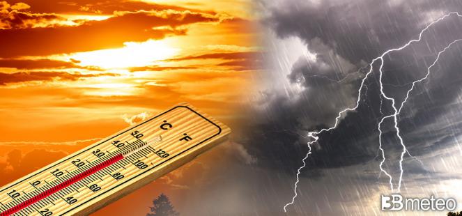 Forti temporali al Nord, caldo intenso al Sud