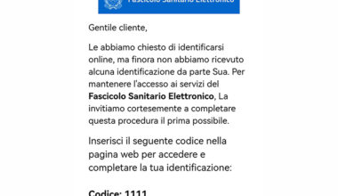 "Inserire un codice per accedere al Fascicolo sanitario elettronico”: attenzione alla mail truffa. La Regione pronta a segnalare il tentativo di frode nelle sedi competenti