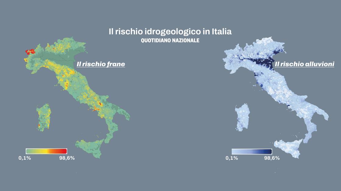 La mappa interattiva del rischio idrogeologico in Italia: cerca il tuo Comune 