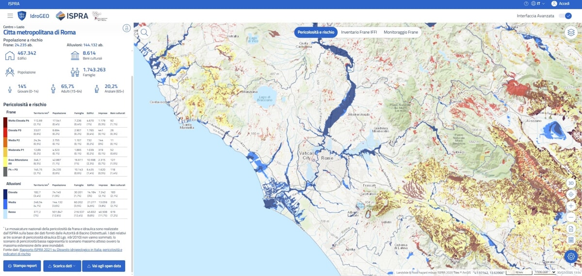 Ispra idrogeologico Roma-2