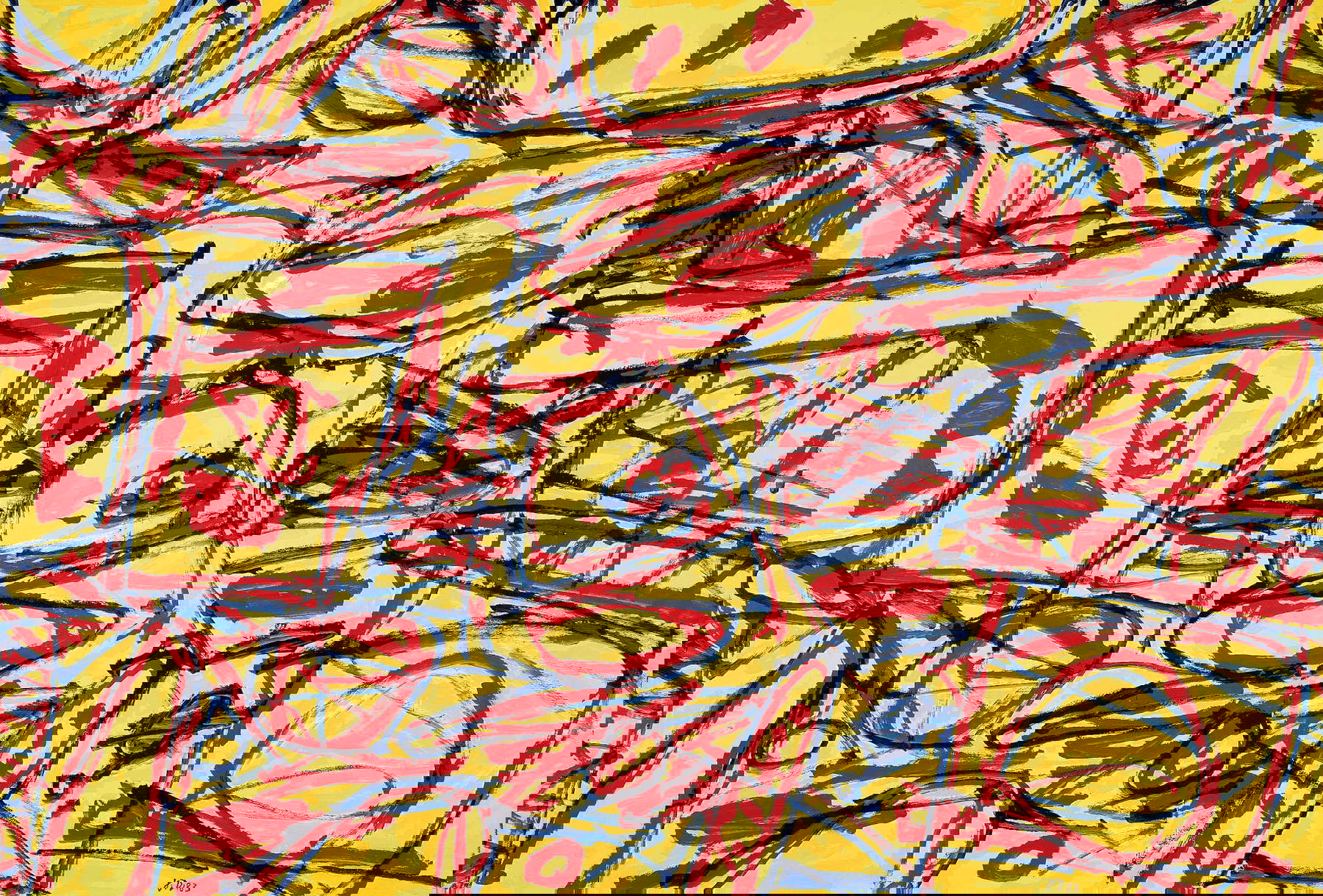 Jean Dubuffet, Mire G 137 (Kowloon) (28 settembre 1983; acrilico su carta, 134 x 200 cm; Grenoble, Musée de Grenoble)