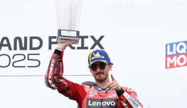MotoGp, Bagnaia: “Soddisfatto, ma non mi piace finire sempre terzo…”