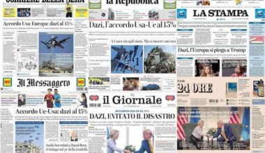 Le prime pagine dei quotidiani di oggi 28 luglio: la rassegna stampa