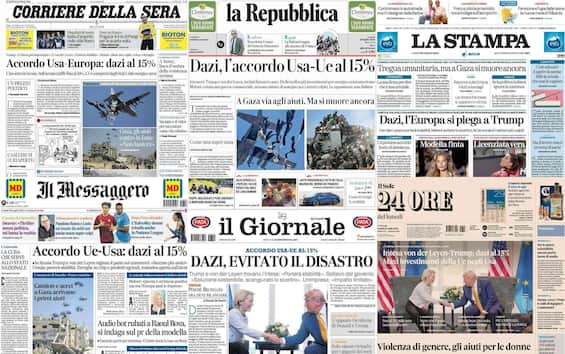Le prime pagine dei quotidiani di oggi 28 luglio: la rassegna stampa