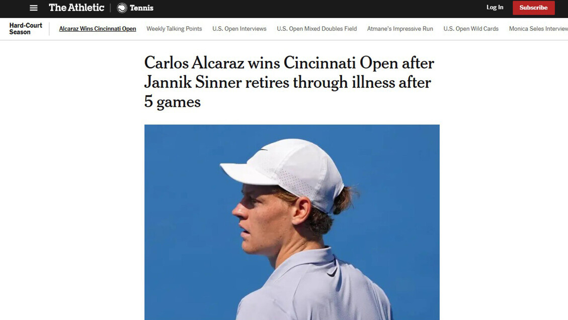 Il ritiro di Sinner a Cincinnati sui media nel mondo - Sport