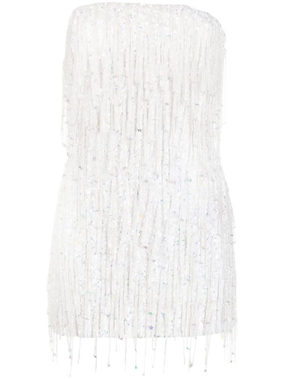 Abito corto Heather senza spalline con paillettes