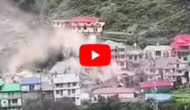 Valanga d'Acqua sommerge il Villaggio di Dharali in India, Immagini forti! Video