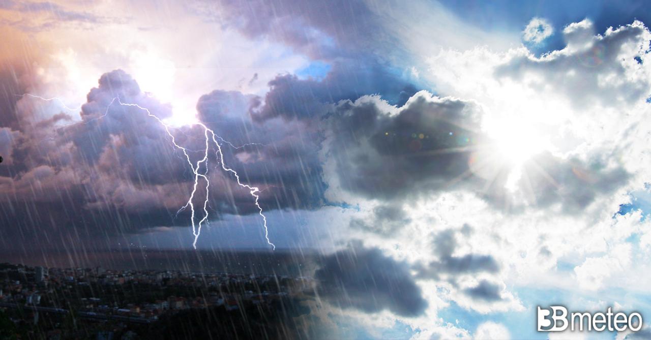 Meteo prossima settimana - Nuovo cambio di circolazione con forti temporali calo termico. Ecco quanto durerà « 3B Meteo