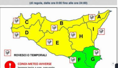 Insolita allerta meteo gialla per il 16 agosto in provincia di Trapani