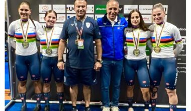 MONDIALI PISTA JUNIORES. SUBITO ORO PER L'ITALIA CON LE RAGAZZE DELLA VELOCITA' A SQUADRE GALLERY