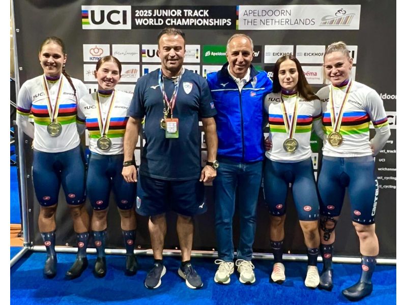 MONDIALI PISTA JUNIORES. SUBITO ORO PER L'ITALIA CON LE RAGAZZE DELLA VELOCITA' A SQUADRE GALLERY