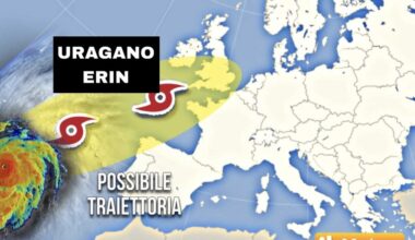 Uragano Erin verso l'Europa a fine Agosto, gli effetti in Italia