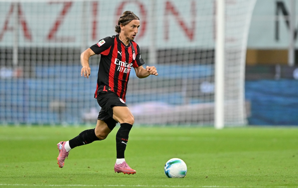 Luka Modric durante la sua prima partita ufficiale con il Milan in Coppa Italia, 17 agosto 2025 (Chris Ricco/Getty Images)