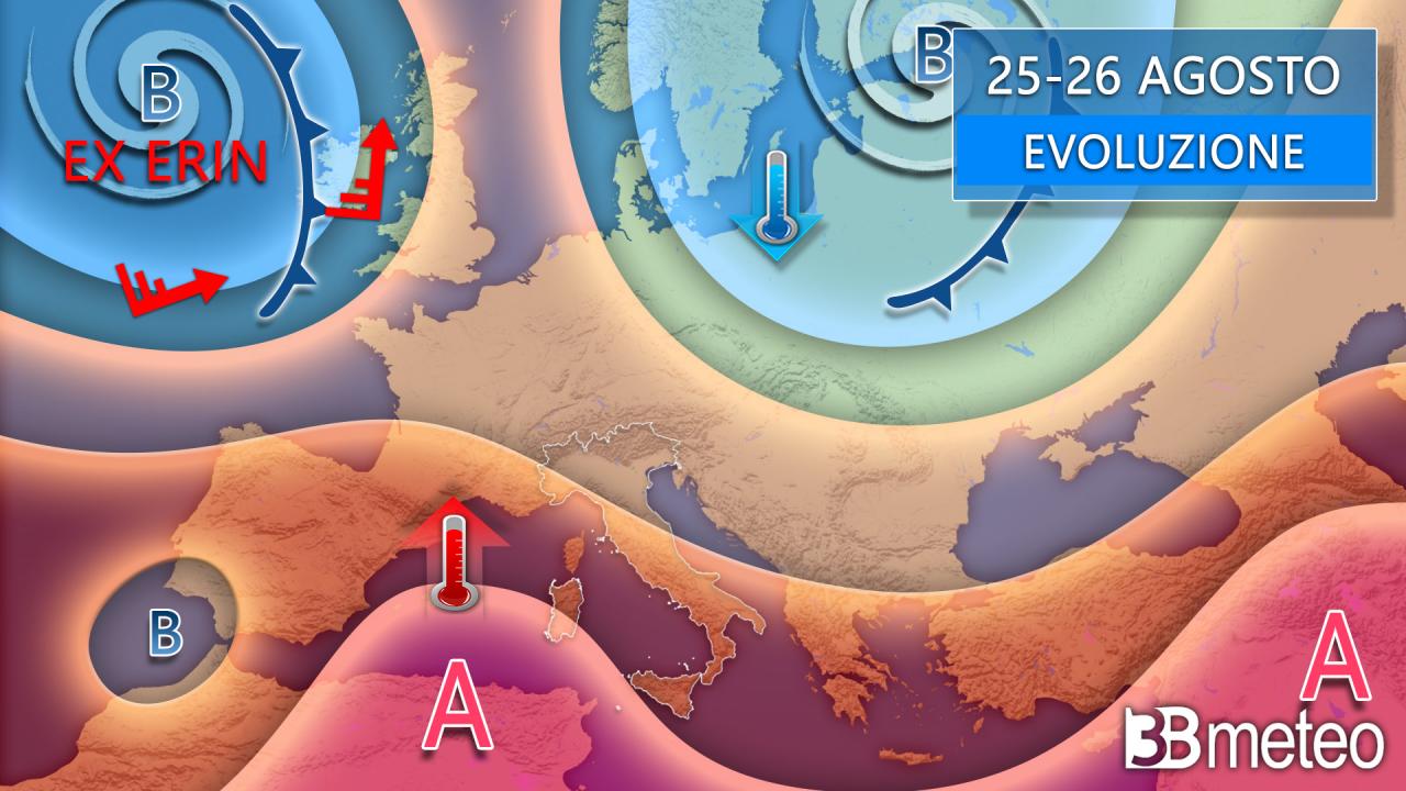 Inizio settimana con più anticiclone e caldo normale ma non mancherà qualche isolato temporale. Vediamo dove « 3B Meteo