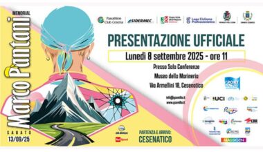 MEMORIAL PANTANI, LUNEDI' 8 SETTEMBRE A CESENATICO LA PRESENTAZIONE UFFICIALE