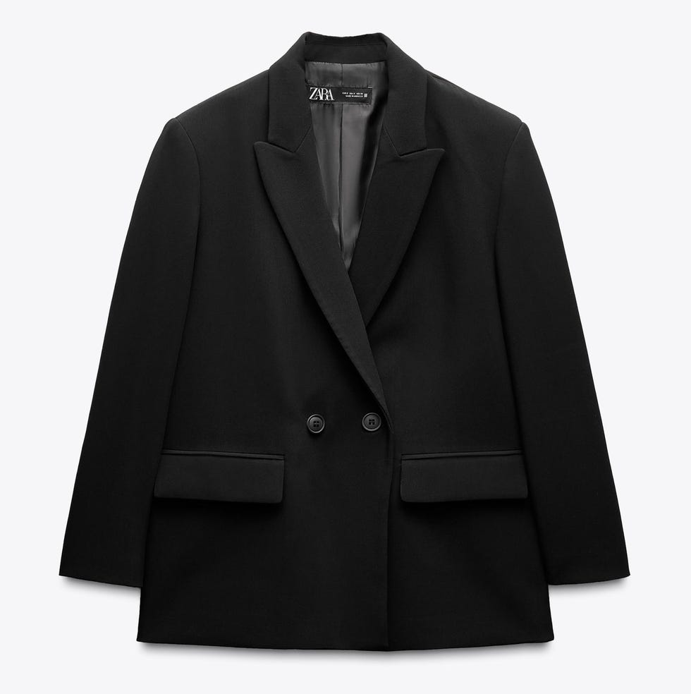 Blazer nero doppiopetto oversize, Zara