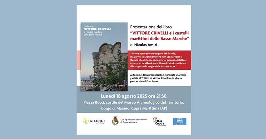 Cupra, Crivelli a Marano: presentazione del libro di Nicolas Amici e visita alla chiesa di San Basso