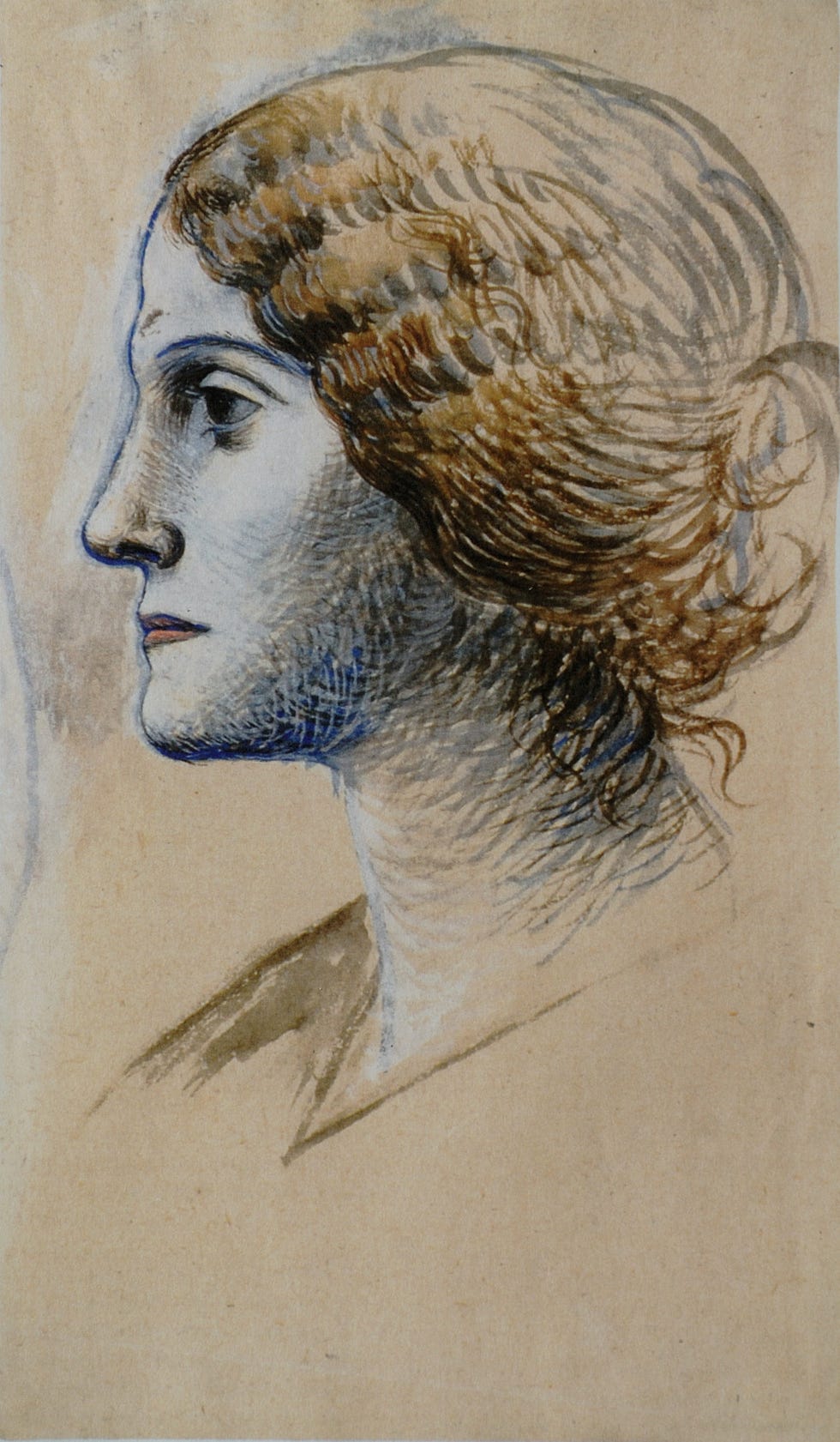 pablo picasso, olga, ﻿1919, ﻿matita, inchiostro, acquerello e gouache ﻿su carta, ﻿14,5 x 9 cm, ﻿collezione privata