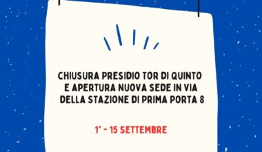 Chiusura Presidio Tor di Quinto e nuova sede in via Stazione di Prima Porta 8