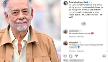 Francis Ford Coppola da Tor Vergata rassicura: «Sto bene! Ho aggiornato la procedura anti fibrillazione atriale con il suo inventore Andrea Natale»