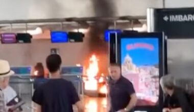 Malpensa, 28enne appicca il fuoco e prende a martellate il bancone del check in. I passeggeri: «Fiamme alte due metri»