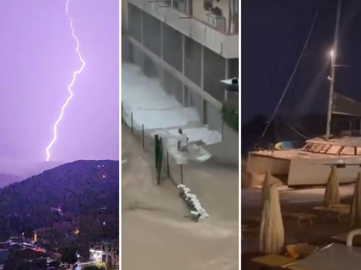 Maltempo in Toscana, nubifragi all'Elba e in Versilia, caduti 109 mila fulmini in 12 ore. Grosseto, messa in salvo un'auto bloccata con a bordo dei ragazzi
