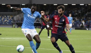Napoli-Cagliari 1-0, gli azzurri la vincono con il gol di Anguissa al 95'
