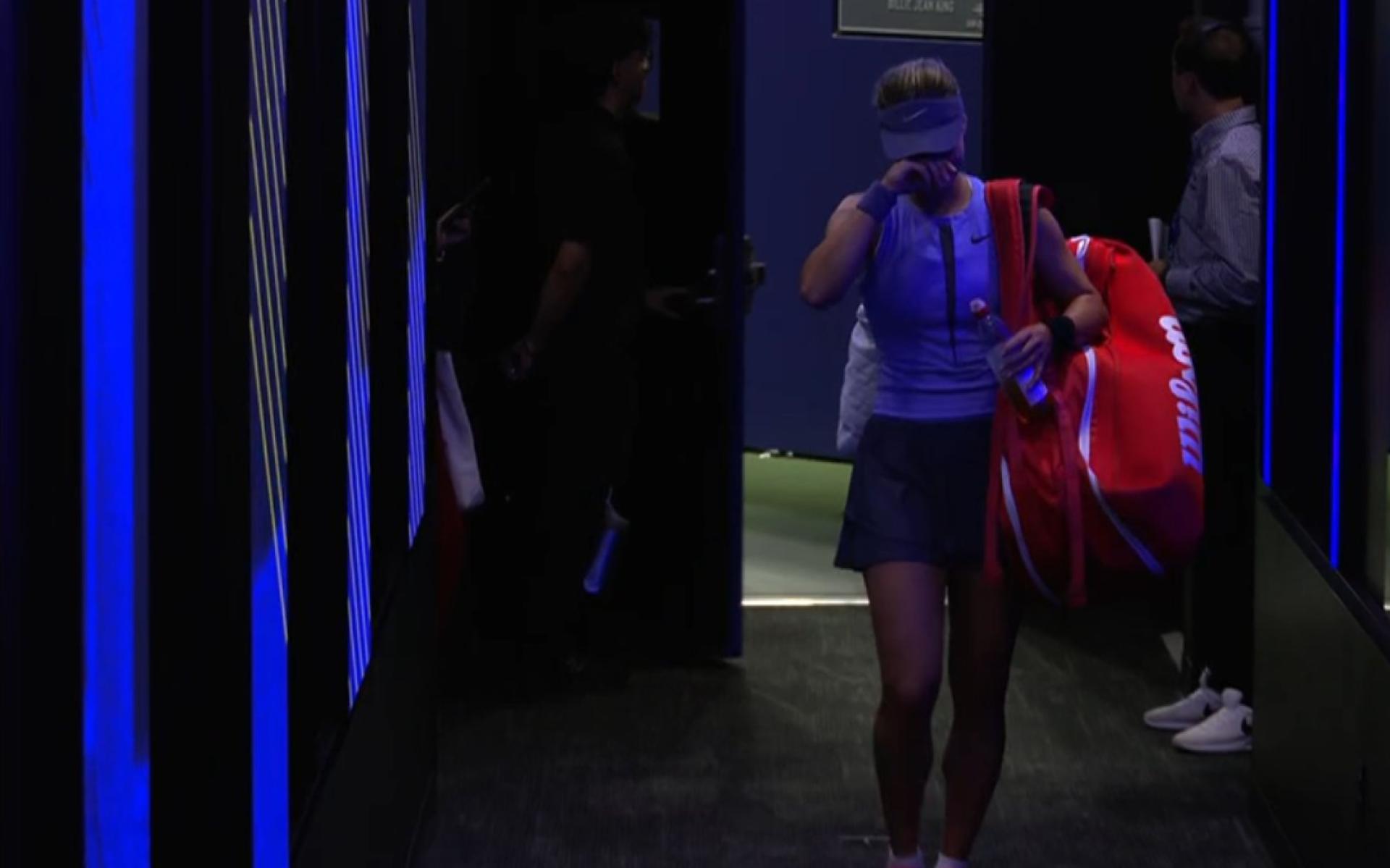 Anna Kalinskaya piange Us Open 2025 sconfitta Swiatek