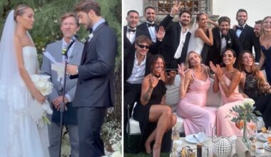 le promesse d'amore, la dedica con la canzone di Checco Zalone e gli invitati vip