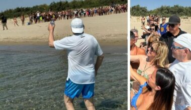 «Sono arrivato». E il rocker fa impazzire i fan in spiaggia