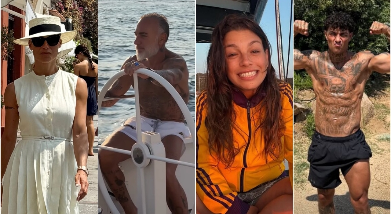 Michelle Hunziker a Capri, Emma Marrone e Vacchi in barca a vela, Totti e Noemi a Ponza, Belen in Sardegna