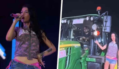 Anna Pepe arriva in trattore al concerto del Red Valley Festival: il video è virale
