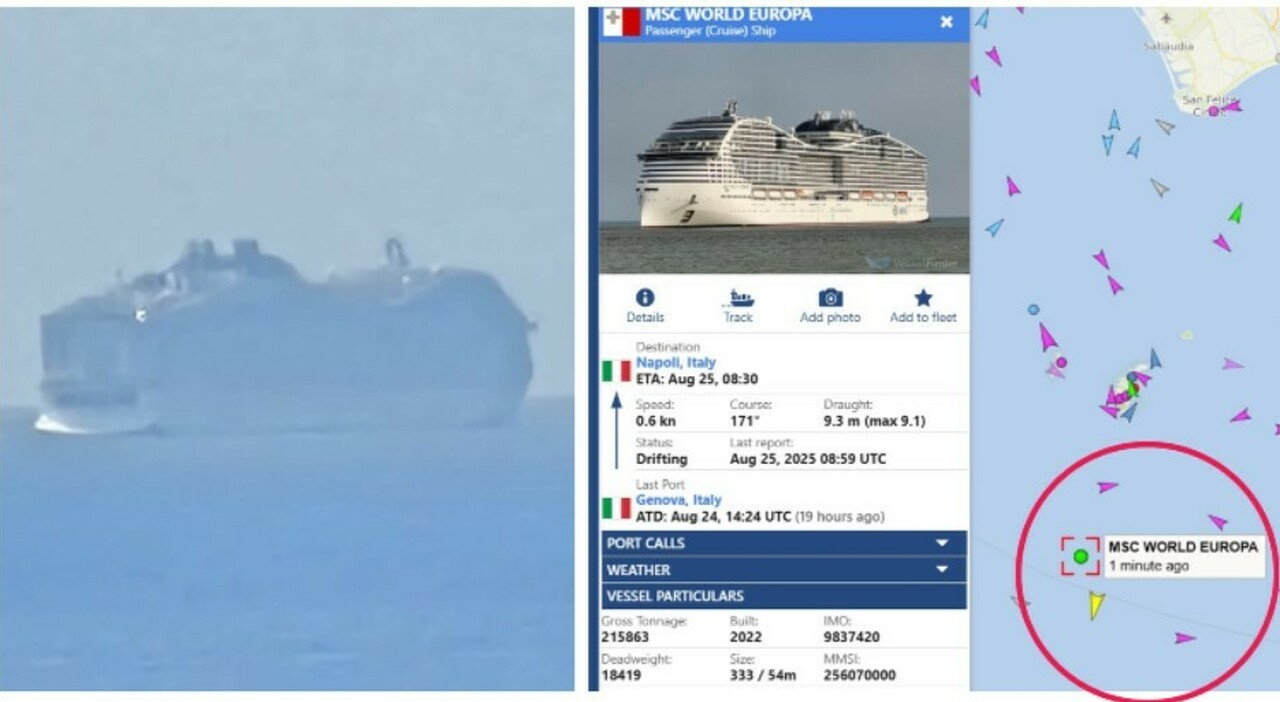 avaria ai motori. A bordo 8.500 persone