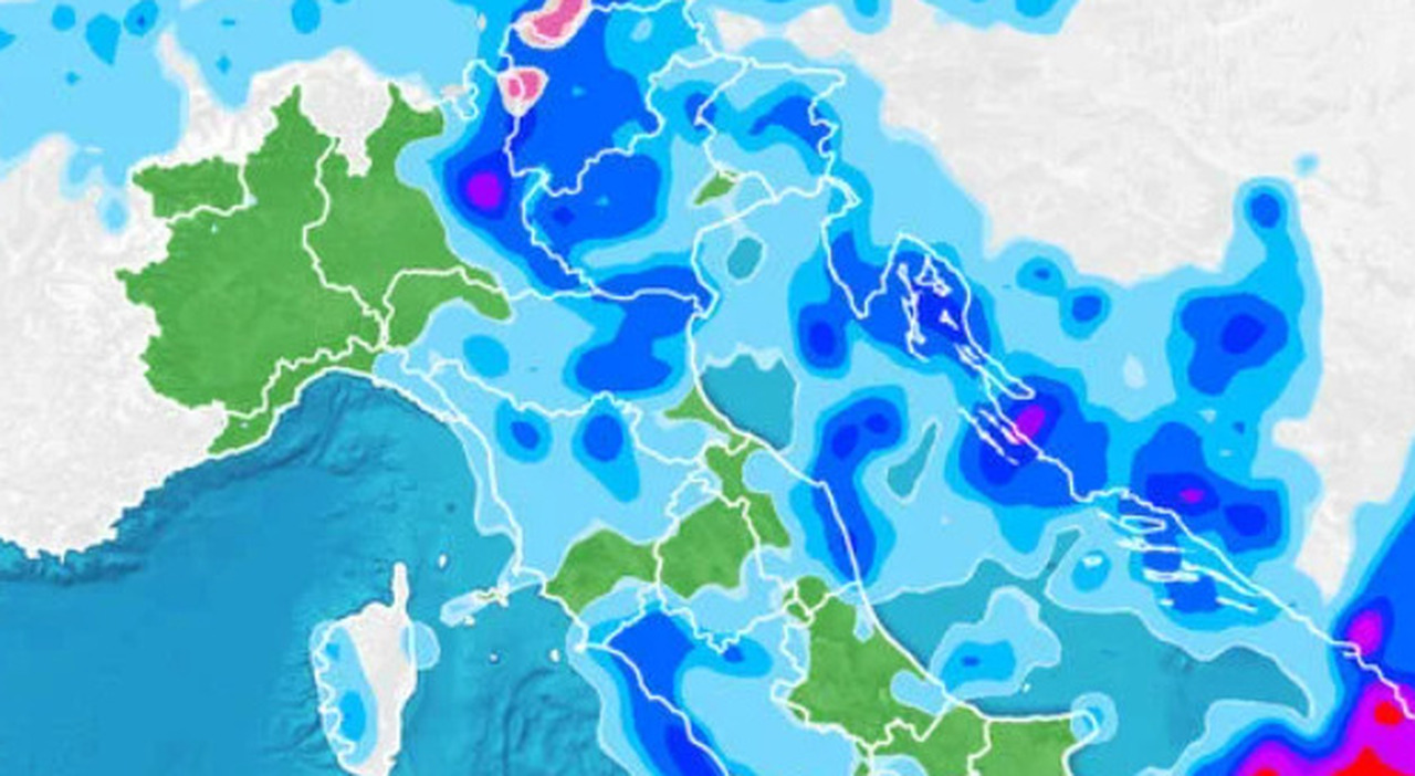 A Nordest la perturbazione intensa 'figlia' dell'uragano Erin durerà tutto il weekend. Allerta frane e esondazioni. Le previsioni