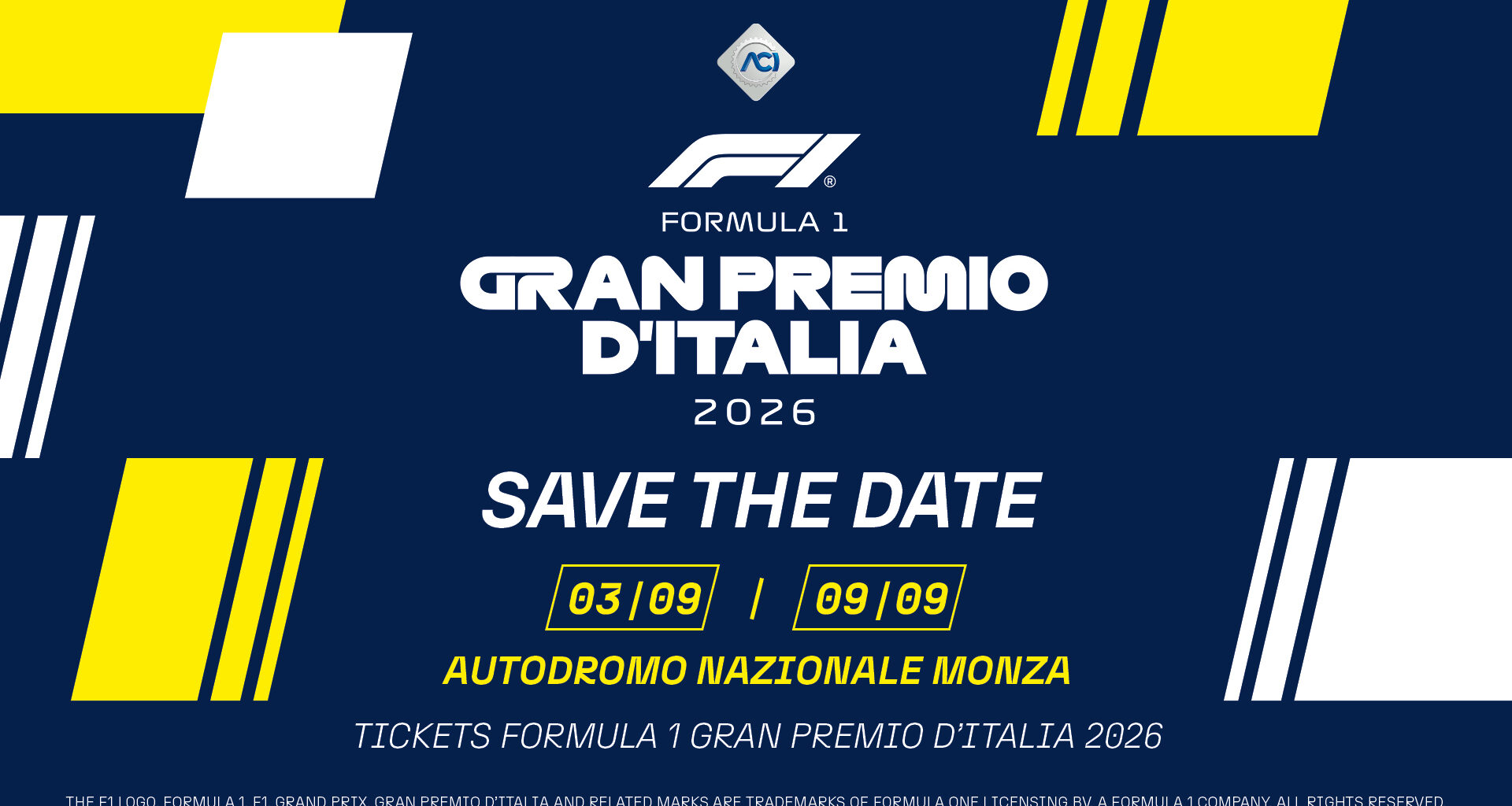 SCATTA LA PREVENDITA PER IL GRAN PREMIO D’ITALIA 2026 - Autodromo Nazionale Monza