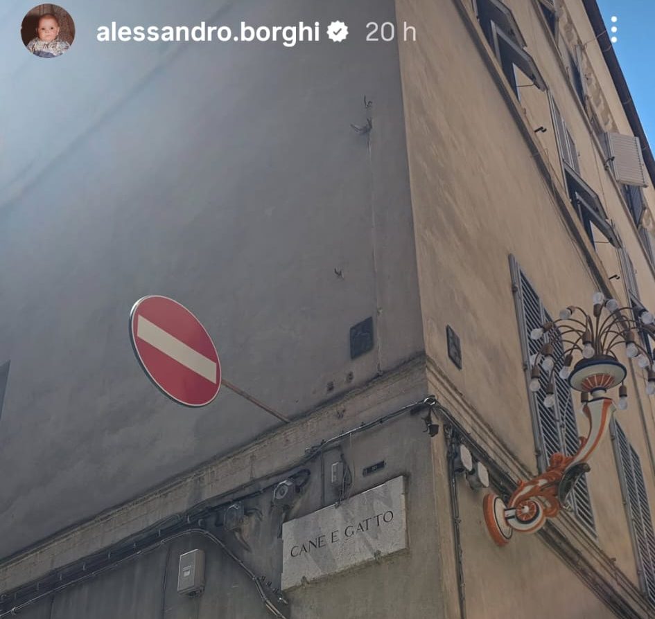 Alessandro Borghi a Siena: l'attore svela la sua visita con una foto di "Cane e Gatto"