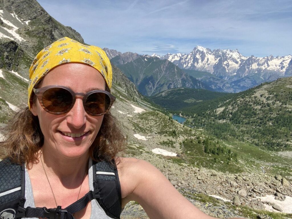 Gina van Hoof tra i monti della Valle d'Aosta