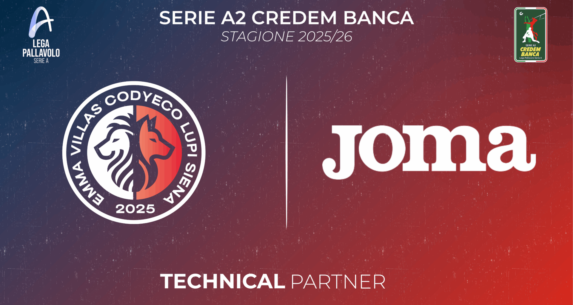 Joma è technical partner di Emma Villas Codyeco Lupi Siena
