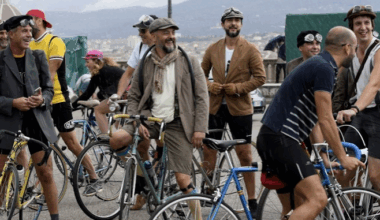 in bici come nel film di Fantozzi