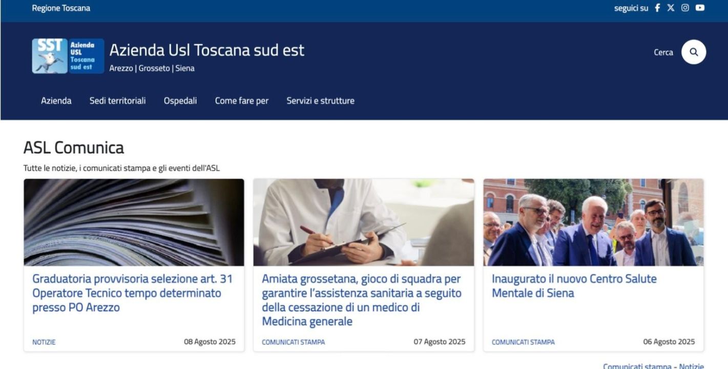 Nuovo sito web UslSudEst: migliora l’accessibilità alle informazioni per gli utenti