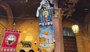 Svelato il Drappellone dipinto da Francesco De Grandi. “Sfida intensa e coinvolgente”