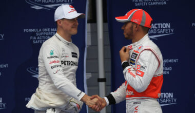 Hamilton con Michael Schumacher