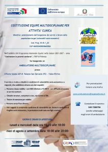 Al Via le Attività dell’Ambulatorio Multidisciplinare per Persone in Difficoltà