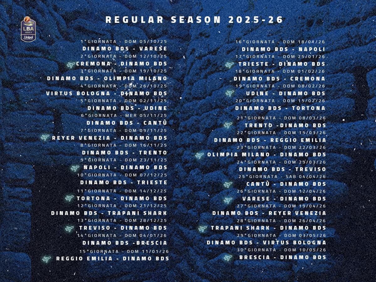 Calendario Dinamo Sassari 2025 2026