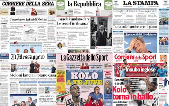 Le prime pagine dei quotidiani di oggi 28 agosto: la rassegna stampa